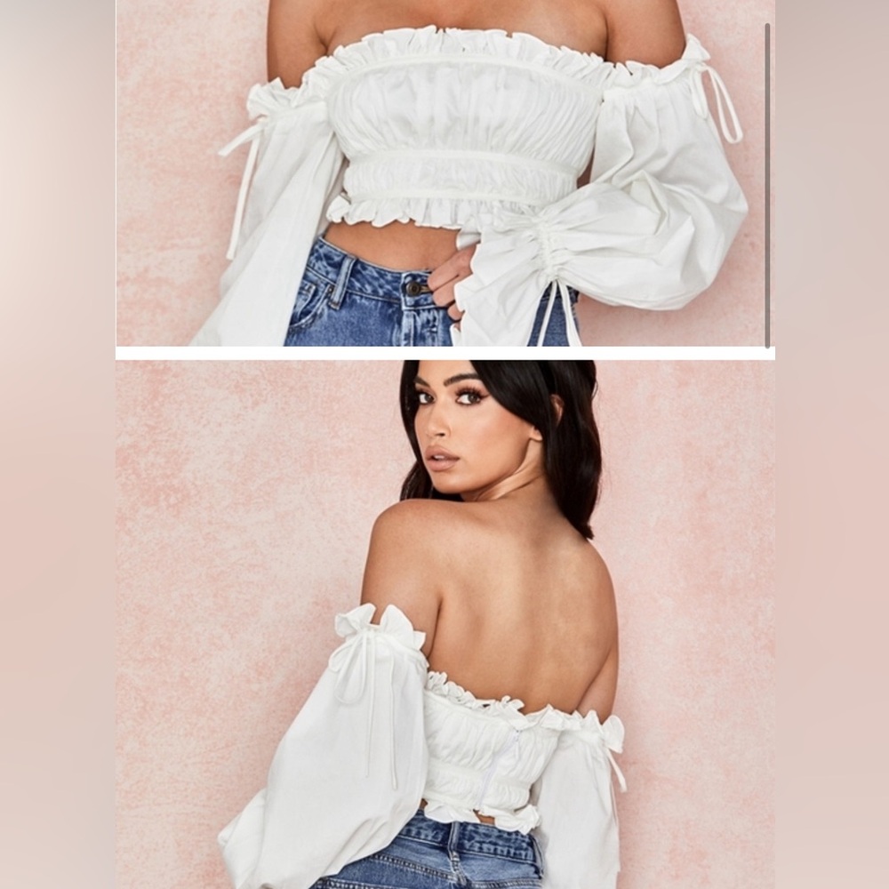 House of cb off the shoulder white top